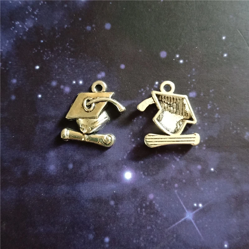 10 шт. Античный Серебряный Шарм-подвеска для шляпы подарок на выпускной шармы