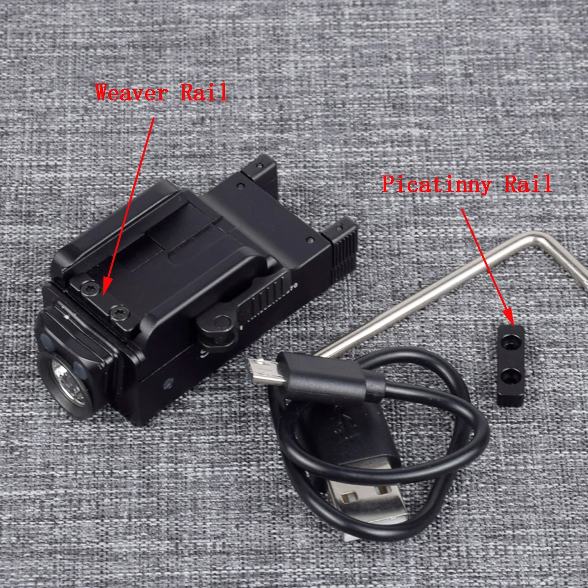 Перезаряжаемые тактический мини пистолет Флэш-светильник для Glock 17 18C 19 22 20 мм