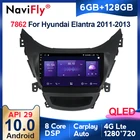 NaviFly 7862 6 ГБ + 128 Гб QLED 1280*720 DSP 4G LTE Android 10,0 Автомобильный навигатор GPS радио плеер для Hyundai Elantra 5 JK 2010 2016