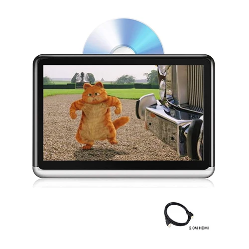 with 2.0m HDMI wire YAZH 10,2 дюймов Android 6,0 Автомобильный 1 подголовник монитор 4500 мАч батарея ips экран 1366*768 CD DVD плеер wifi Bluetooth зеркало ссылка - Цвет: with 2.0m HDMI wire