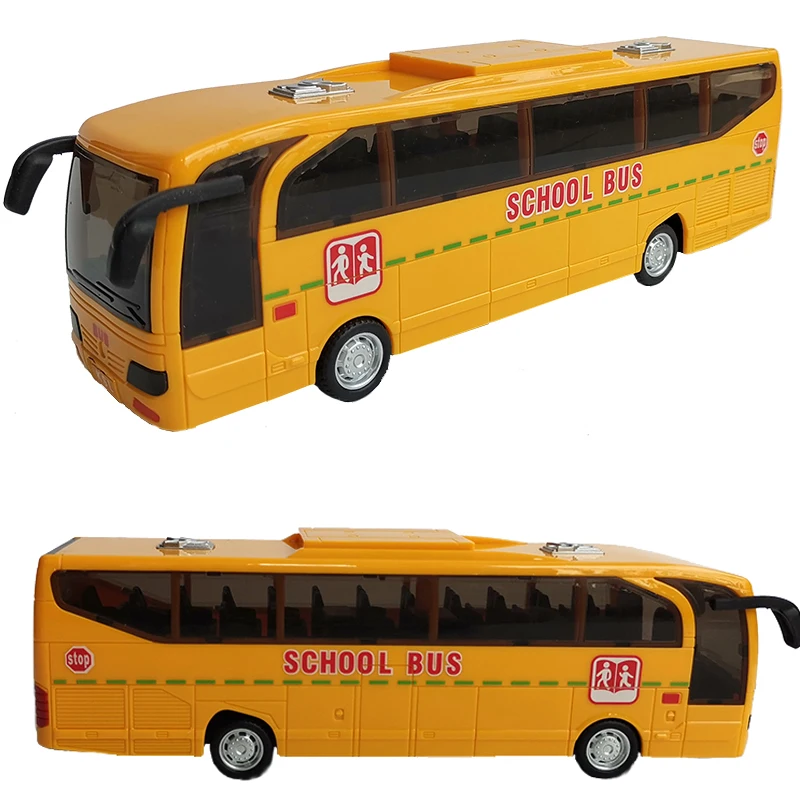 

4 Styles Inertial School Bus Model Acousto Optic Vehicle Lighting up Music Cars for Children Boy Birthday Xmas Gift