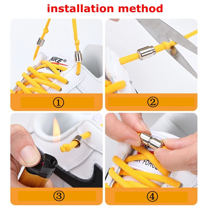 1Pair Elastic Locking Shoelaces Semicircle Shoelace Sneakers Shoe laces Quick No Tie Shoelace Kids Adult Shoes lace 21colors