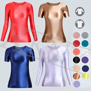 Блестящая спортивная рубашка XCKNY с длинным рукавом, облегающий Гладкий Топ, Спортивная облегающая однотонная эластичная блестящая Спортивная одежда для йоги, одежда для плавания и тренировок