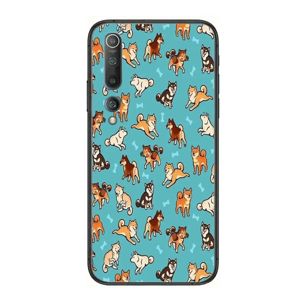 

Puppy Cute Shiba Inu Phone Case For xiaomi mi11 5g 10 liti Ultra 9Pro SE 3 8 Note Anime Black Cover Silicone Back Pretty tpu