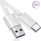 Быстрая зарядка 5A с разъемом USB Type-C кабель для передачи данных для Samsung S20 S9 S8 Xiaomi Huawei P30 Pro Мобильный телефон для мобильного телефона Galaxy белый кабель