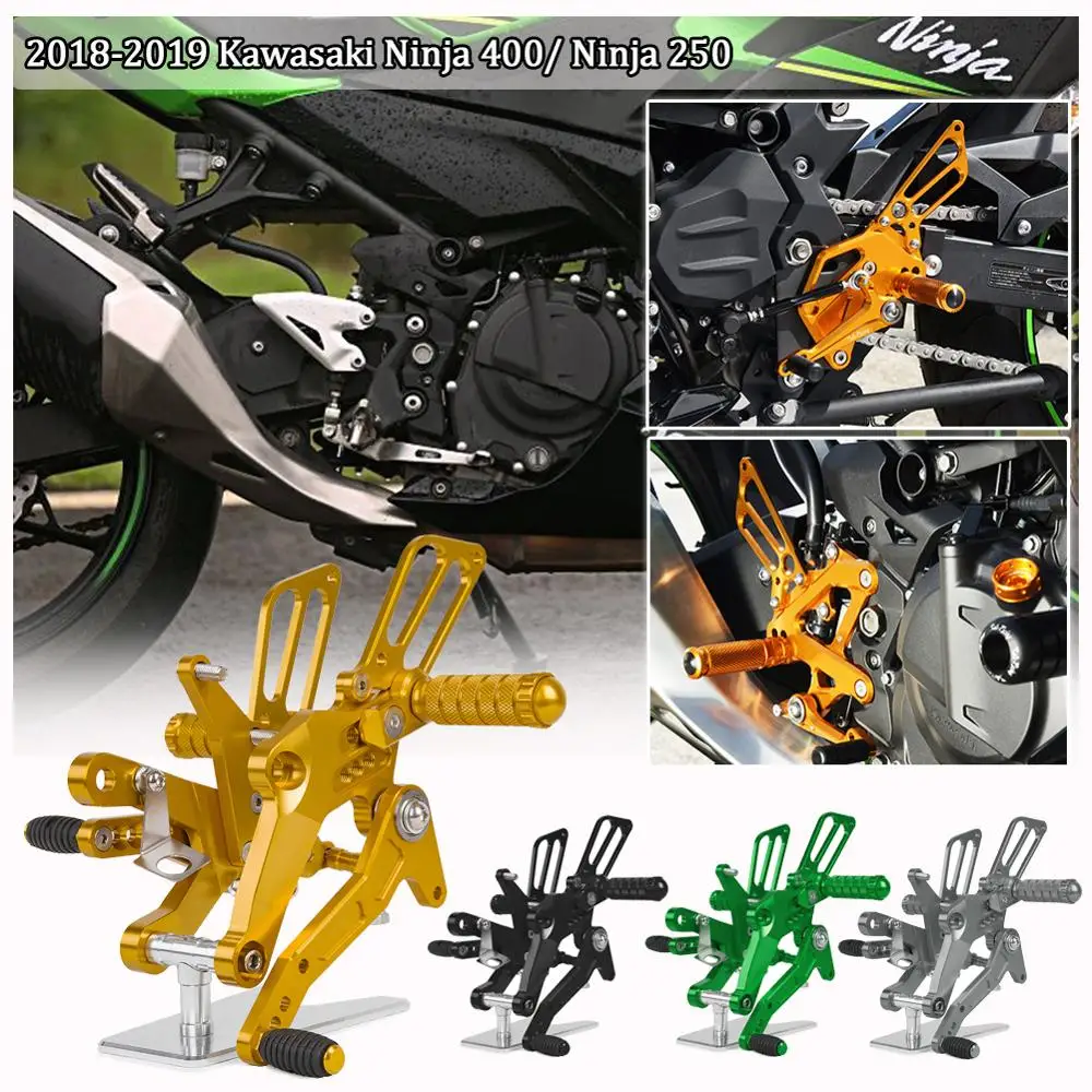 Подножки для Kawasaki Ninja 400 250 с ЧПУ Регулируемые задние комплекты Сменные ног Ninja400