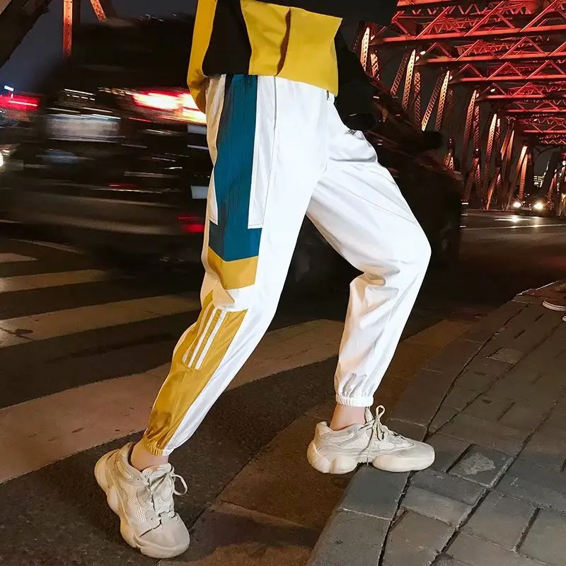 Мужские повседневные штаны в полоску Модные свободные спортивные мужские