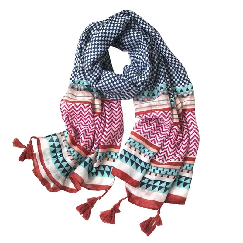 Женский большой хиджаб шарф зимний теплый на шею мягкая длинная шаль палантин