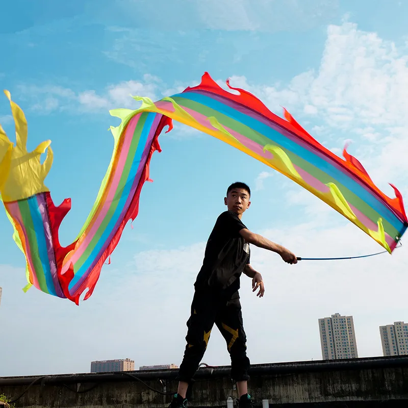 3m Chinese Dragon Dance Ribbon For Children Student Square Dance Dragon Festival Celebration Props Body-building