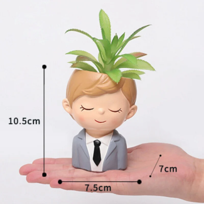 

Lovely Couple Flowerpot Cute Girl Resin Succulent Planter Pot Home Decor Cartoon Boy Plants Cactus Flower Pot Wedding Decoration