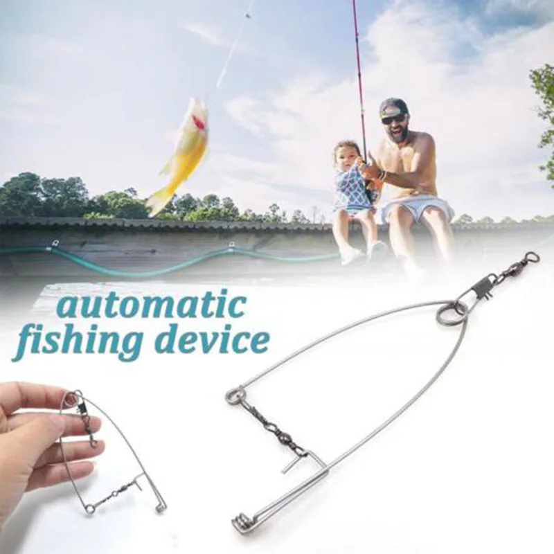 

5Pcs Smart Kingfisher Stainless Steel Hook Trigger Spring Fishing Hook Setter Bait Bite Triggers the Hook Catch Fish