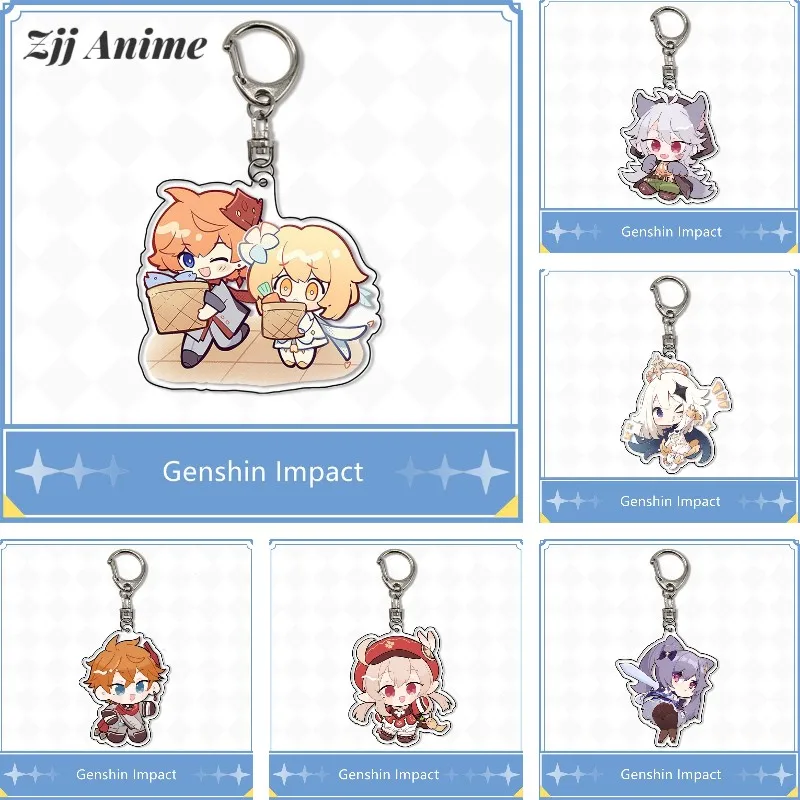 

Брелок для ключей Genshin Impact из акрила, милые брелоки Keqing Yoimiya Kazuha Kamisato с бритвенными фигурами, брелок с подвеской, подарок, новинка