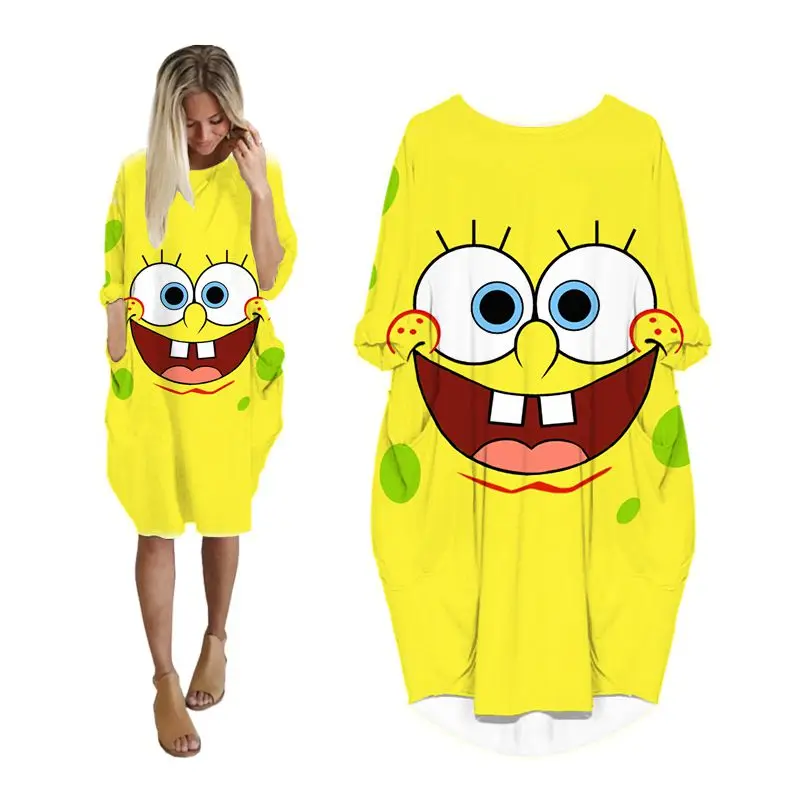 

cartoon poop dress 3d print streetwear women summer dresses casual fashion harajuku long sleeve plus size clothing anime clothes