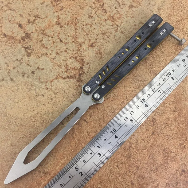 Черный Репликант тренировочный нож бабочка D2 лезвие G10 Ручка свободно качающийся