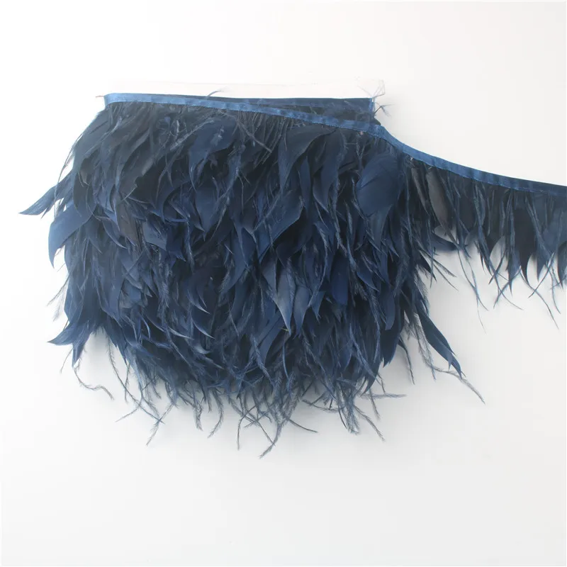 

5-10yards/lot Grace Navy High Quality Ostrich Feather 4-6 Inch/10-15cm Decorative Skirt Craft Feathers for Crafts Product