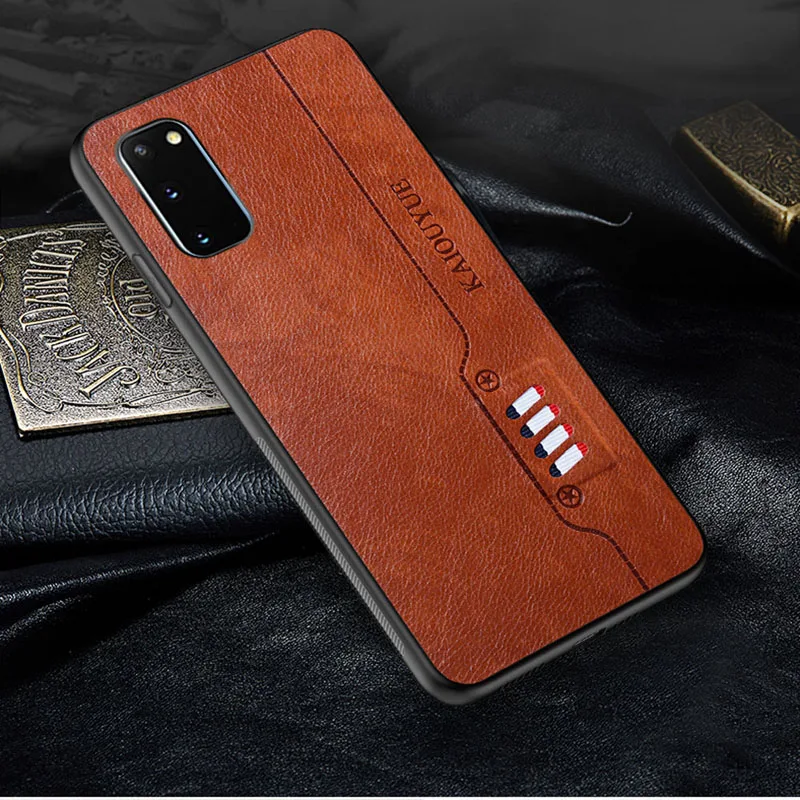 Противоударный чехол для Samsung s20 plus Роскошные тонкие кожаные чехлы Galaxy note 10 pro s9 s8