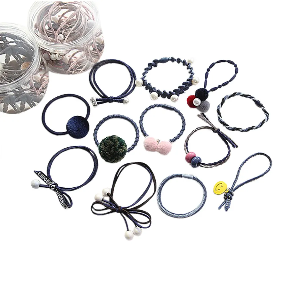 12 шт./лот женские аксессуары для волос резинки милые головные уборы повязка на