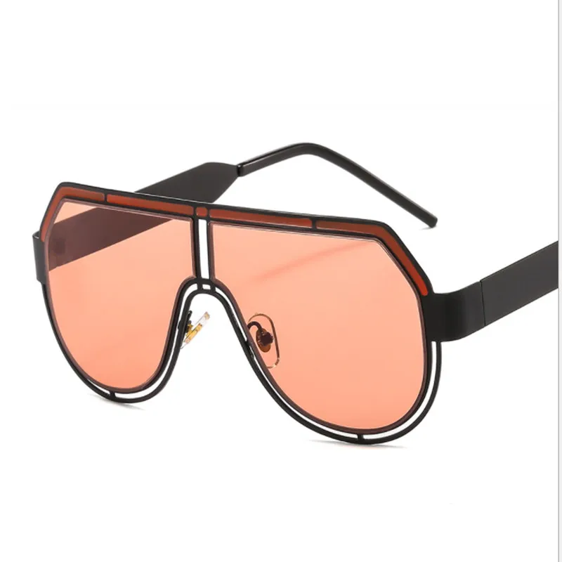 

Metal One-piece Large Frame Sunglasses Personality Men and Women Color Wild Oversized Square Men and Women with Big Frame