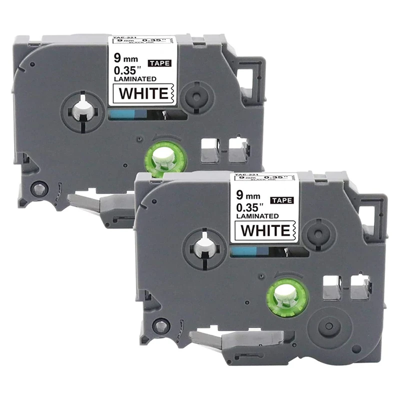 

TZe 221 Tape PTH110 Tape 9mm 0.35 Inch Laminated White for Label Maker Tape Compatible for Brother P-Press 2-Pack