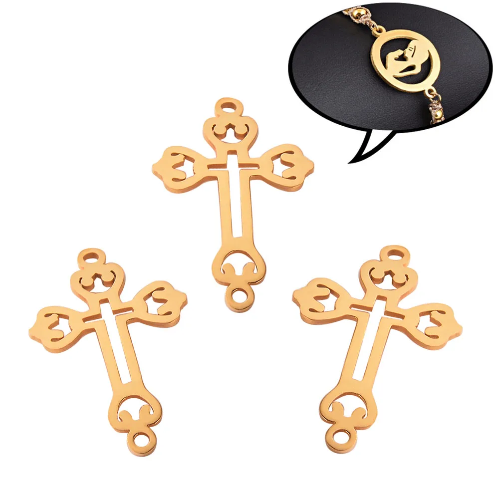 3 шт из нержавеющей стали кросс-подвесные прелести ювелирные аксессуары DIY бирки