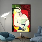 Знаменитая живопись мечтающая женщина Пикассо Абстрактная Картина на холсте плакаты и принты настенные картины для гостиной