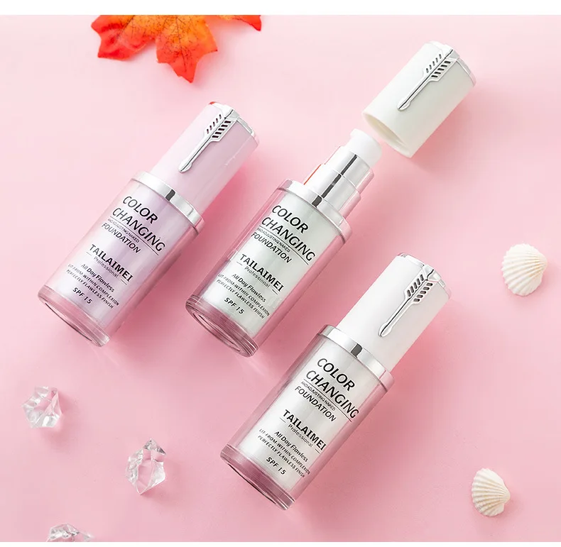 

1Pc Face Make up Concealer Waterproof Brighten Moisturizing Whitening Temperature Change Complexion Liquid Foundation TSLM1