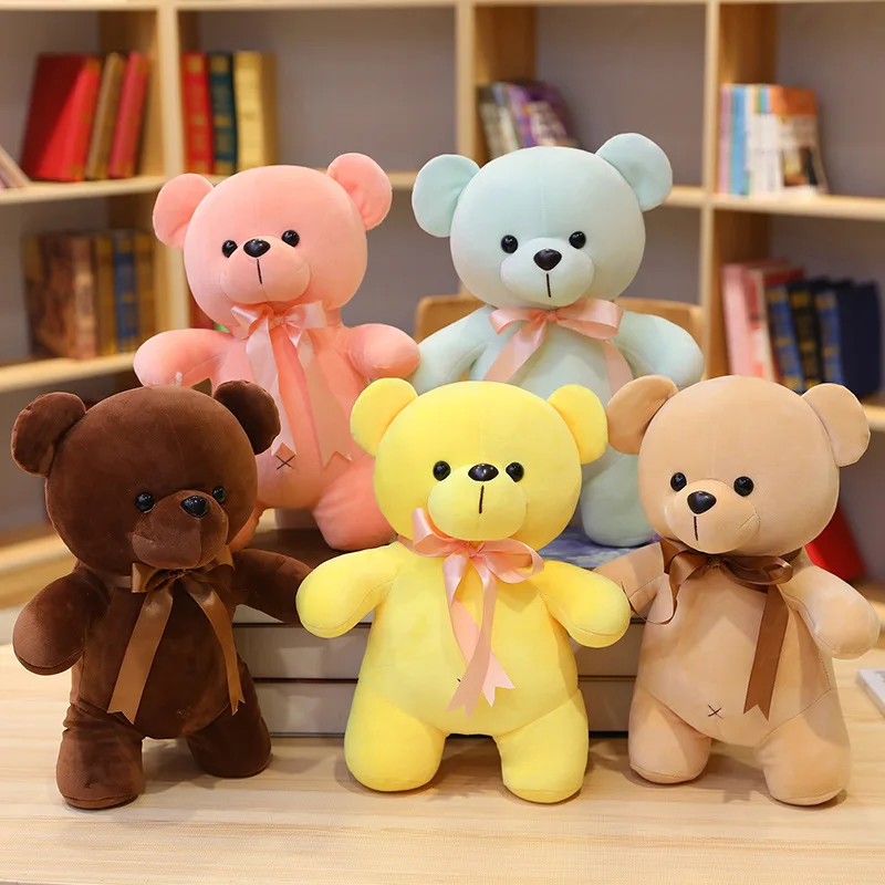 

1pc 23/30/38CM kawaii Teddy Bear with Tie Plush Toys Cute Stuffed Soft Down Cotton Animal Bear Dolls for Kids Best Birthday Gift