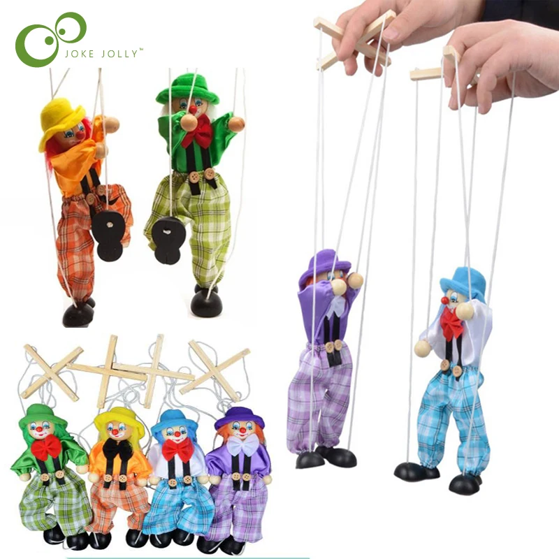 Забавные куклы-клоуны на шнурках детские игрушки деревянная марионетка ручной