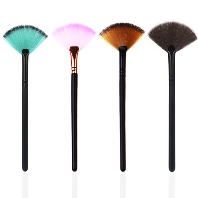 Портативная Веерная кисть форма макияж Косметическая для смешивания хайлайтера