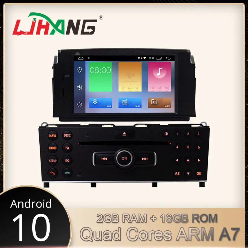Автомобильный DVD плеер LJHANG 1 Din Android 10 для Mercedes Benz C200 C180 W204 2007 2010 Wi Fi мультимедиа GPS