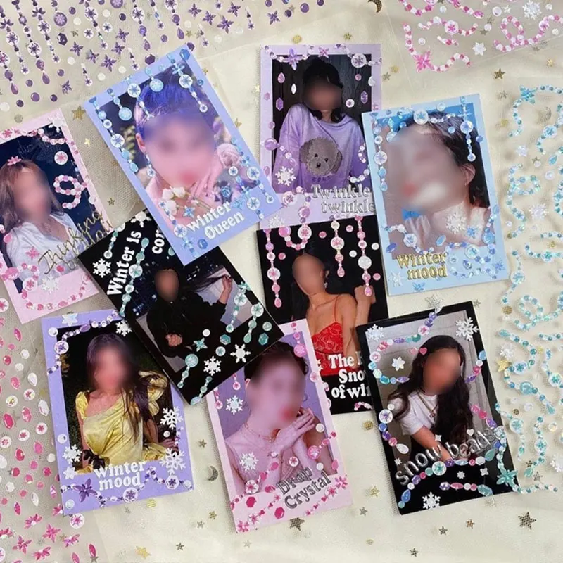

Лазерные блестящие скрученные бусины для скрапбукинга Idol Card DIY Наклейка на мобильный компьютер