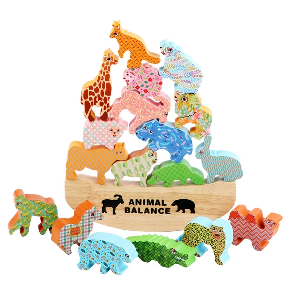 

1 Set Children Stacking Toys Balanced Wooden Cartoon Toys Stacking Game Toys