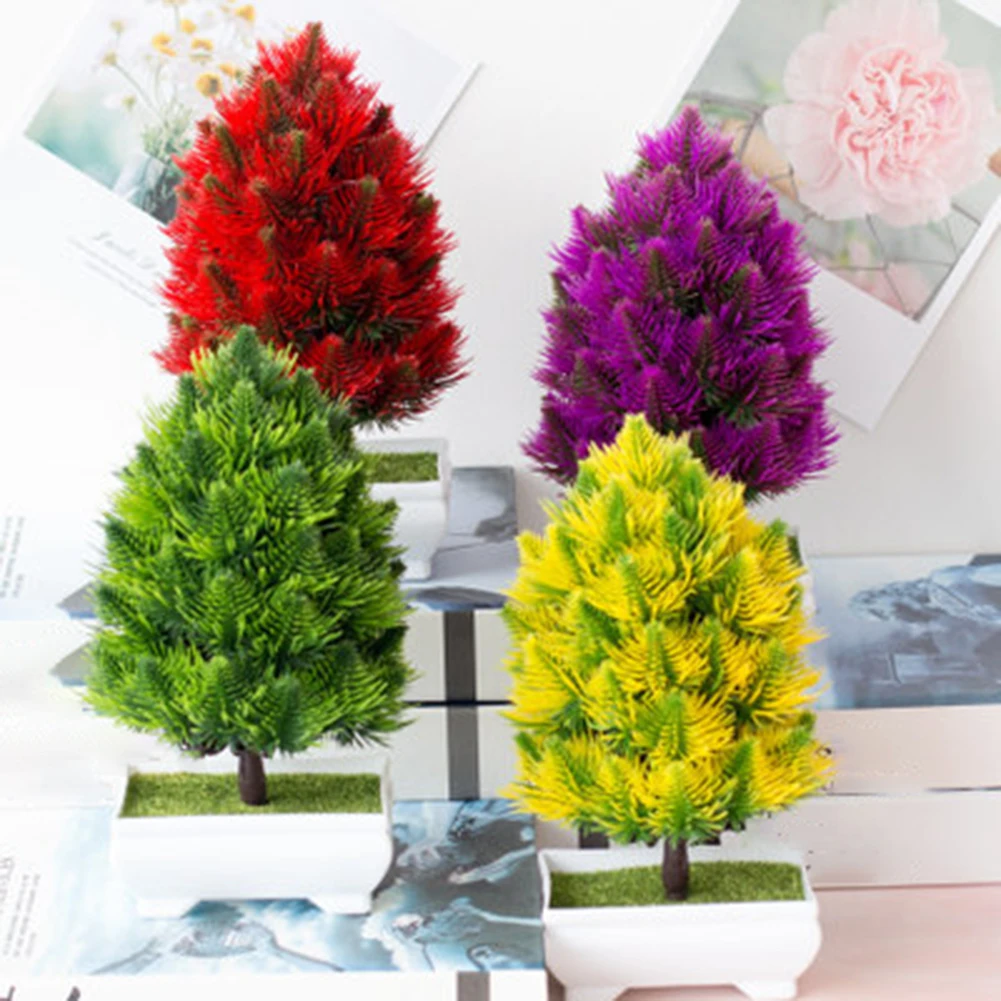 Пластиковый искусственный горшок бонсай Горшечное сосновое дерево для