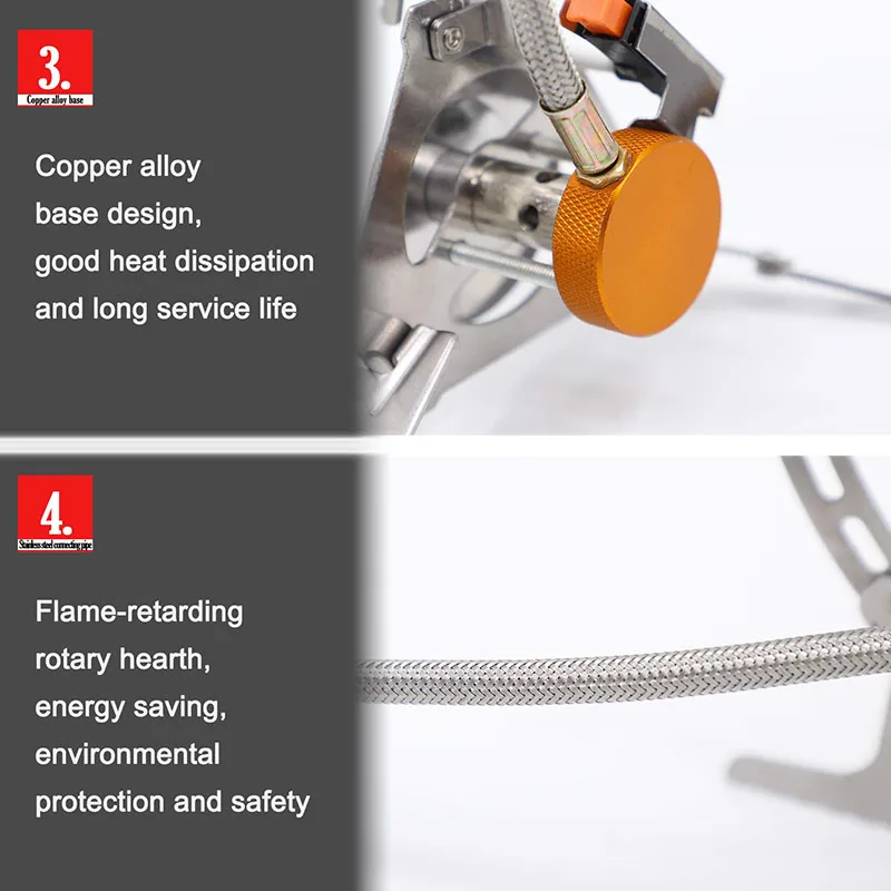 Портативная Складная газовая плита из нержавеющей стали с коробкой сплит