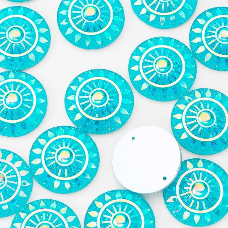 Taidian акриловые круглые пришить бусины из смолы для Maya индейцев искусство