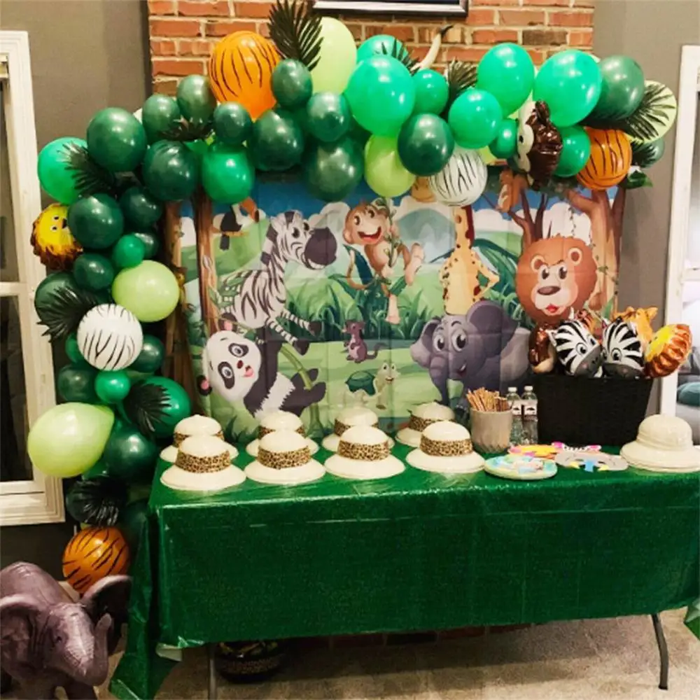 Kit de guirnalda de globos de animales con tem&aacute;tica de jungla y Safari, suministros de fiesta, adornos para fiesta de cumplea&ntilde;os de ni&ntilde;os y Baby Shower, 106 piezas-3