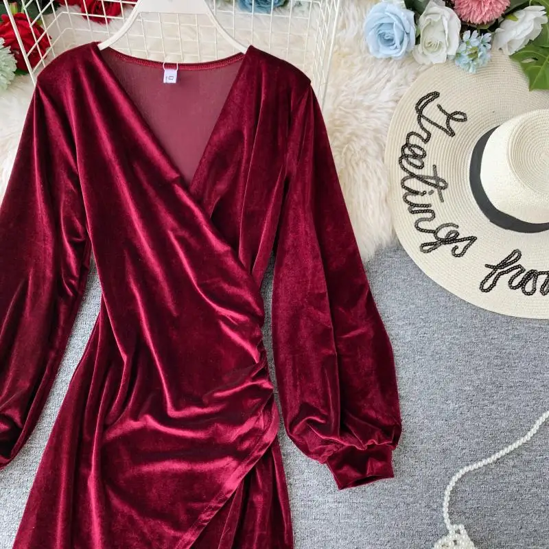 Gagarich женское платье осень зима сексуальное однотонное с длинными