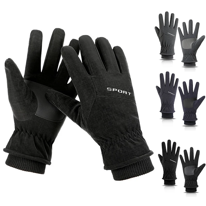 

2021 New Winter Warm Gloves Men's Touch Screen Plus Velvet Driving Outdoor Skiing Driving Riding Gloves Women Fashion