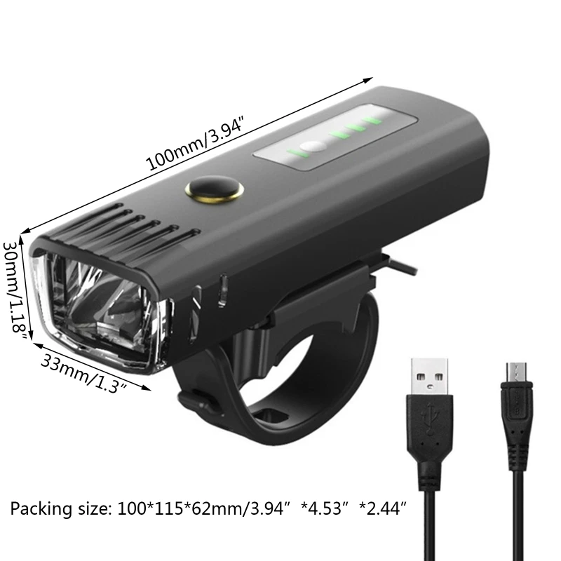 

Bike Light Set USB Rechargeable Bicycle Front Headlight Back Taillight 4 Modes N58B