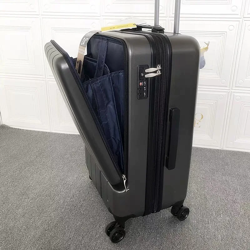 gray CARRYLOVE 2" дюймов бизнес кабина чемодан карман тележка Сумка на колесиках для ноутбука - Цвет: gray