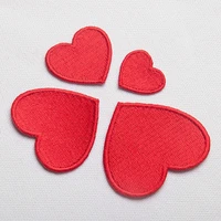 10pcslot red love heart embroidery patch for clothing cute motif iron on patches diy badge garment decoration