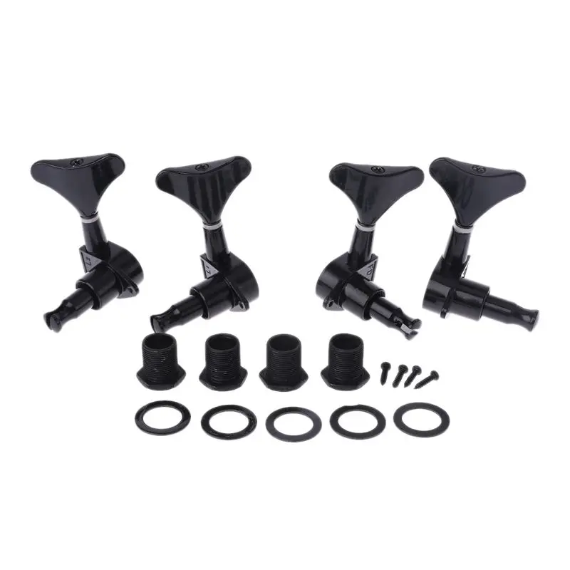 

New Guitar Sealed Tuners Tuning Pegs Machine Heads 2R2L For 4 String Bass Black 53CD