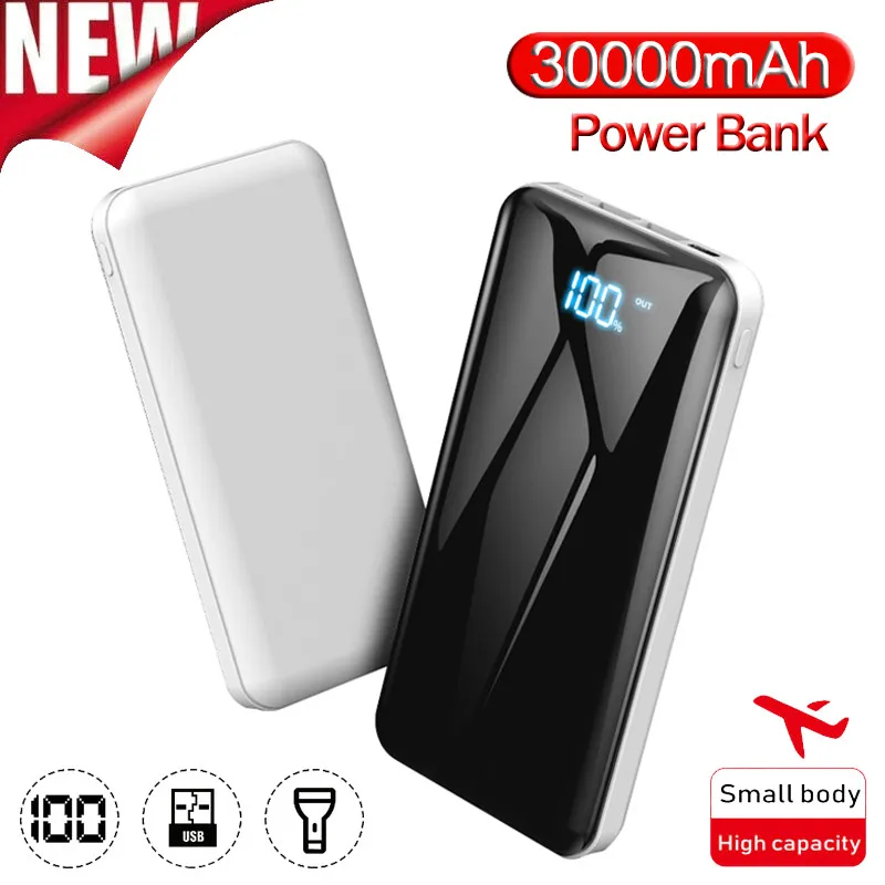 

30000mAh Power Bank External Battery Fast Charge Portable Charger Digital Display Powerbank Charge for Xiaomi IPhone Samsung
