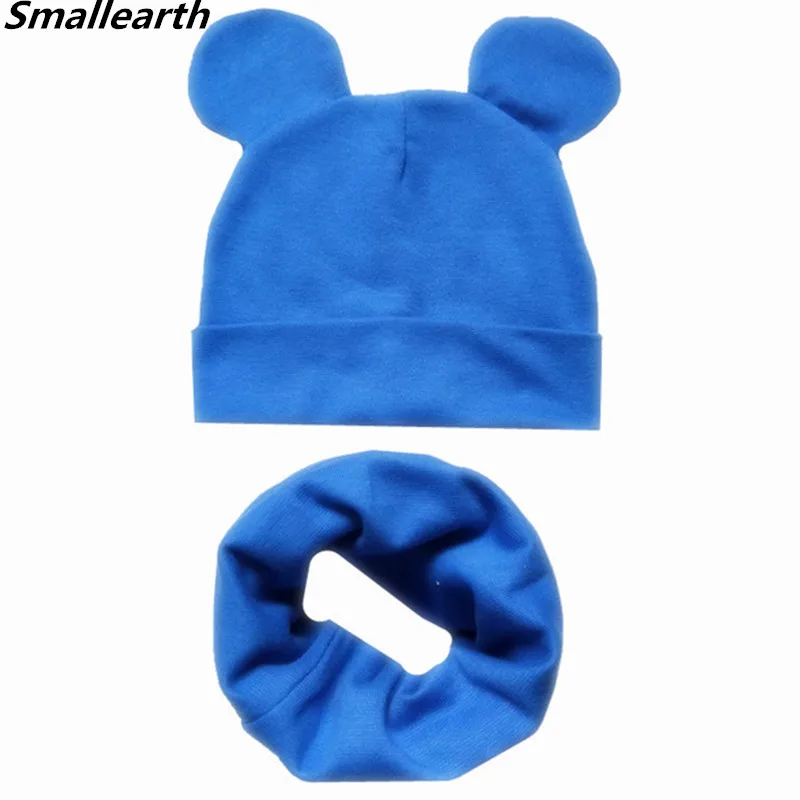 Шапка для мальчиков и девочек из хлопка мягкая теплая с мультяшными рисунками