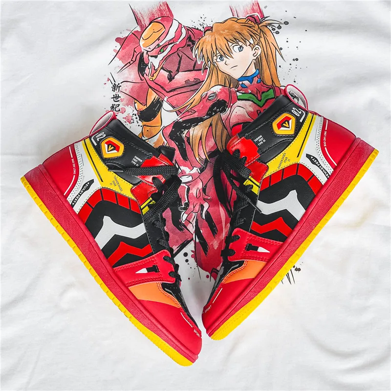 

NEON GENESIS EVANGELION Anime Shoes Asuka Langley Soryu Cosplay Sneakers Shinji Men Shoes High Top Casual Shoes Dropshipping