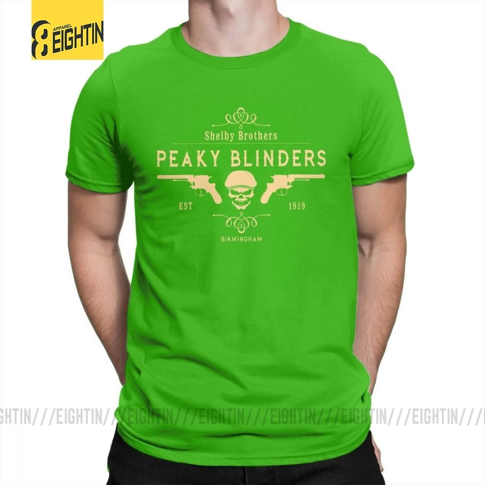Зеленый Peaky Blinders, футболка, Shelby Brothers, новинка, круглый вырез, короткий рукав, мужские белые футболки, хлопок, потрясающая одежда - Цвет: Зеленый