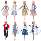 Пальто для куклы Барби, разноцветное мягкое меховое платье с длинным рукавом, зимняя теплая повседневная одежда для Барби, аксессуары для кукол, детская игрушка сделай сам