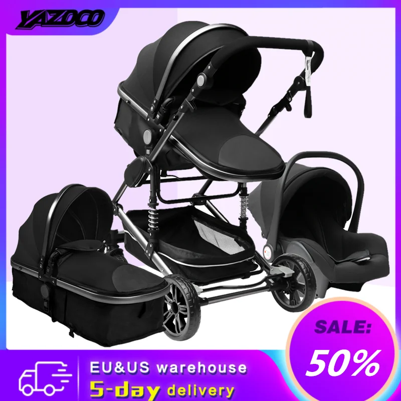 YAZOCO коляска 3 в 1 детская многофункциональная высоко Ландшафтная Портативная