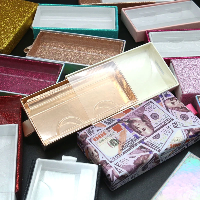 

Wholesale Eyelash Packaging Box faux cils Empty Lash Packaging with Tray Rectangle Case 25mm Mink Lashes Box Eyelashes Package
