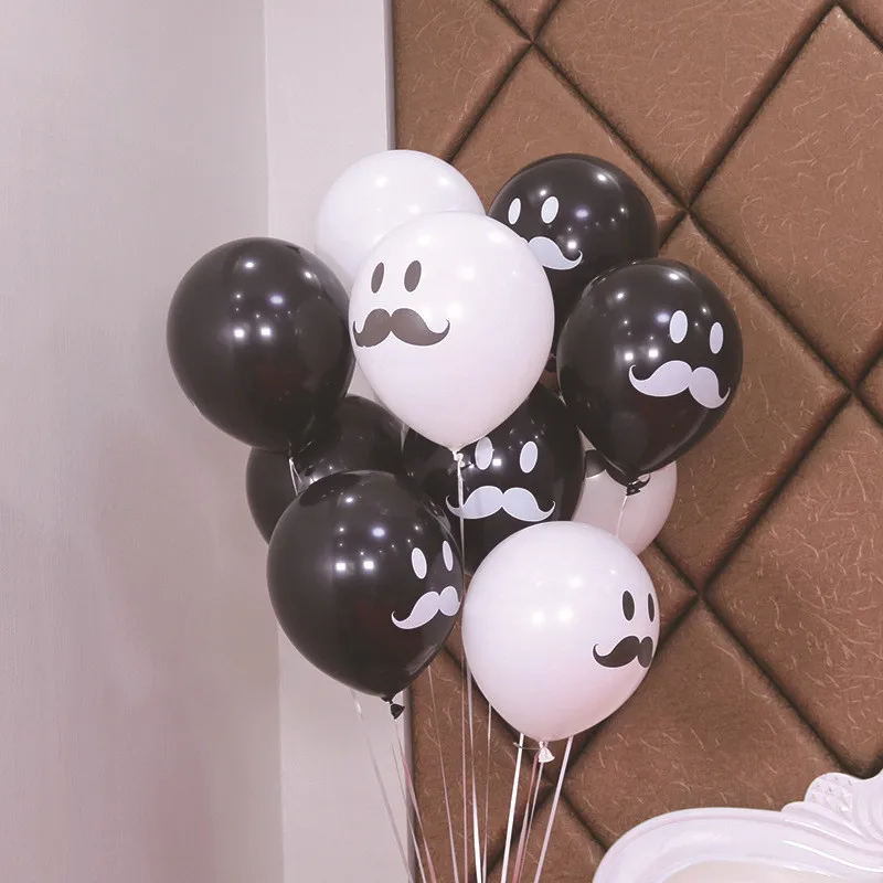 10 шт. латексные воздушные шары черные белые усы для свадьбы дня рождения